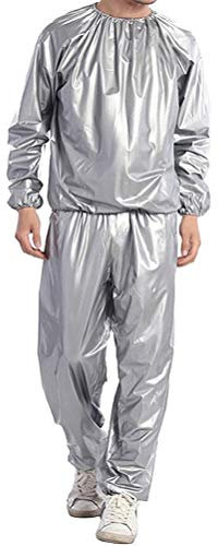 Sauna Suit, Heavy Duty Sauna Suit Sweating Weight Loss Suit Gym Fitness Workout Clothing Men Women Exercise Training Tracksuit, Unisex PVC Sweat Sauna Suit Cloth Lose Weight Slimming Fitness L - 5XL