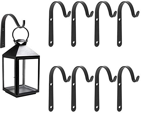 8PCS Hanging Basket Brackets Iron Wall Hanging Hooks Plant Hook for Hang Plants, Bird Feeders, Light, Lanterns, Plants Pots (2.8 * 1.6inches)