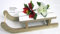 Goldbach Deko Holzschlitten lackiert mit Sternendekor weiß-Silber ca. 30 x 11 x 8 cm