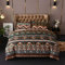 Nyescasa Bettwäsche 200x220 Bohemian Boho Bettbezug 100% Mikrofaser Indisches Design Blau Bunt Deckenbezug mit Kissenbezüge 80x80 cm Reißverschluss