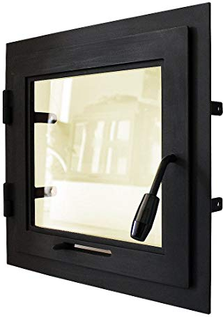 Porta per Forno in Ghisa 50 x 40 cm Con Vetro - Apertura a Destra per Camino e Pizza