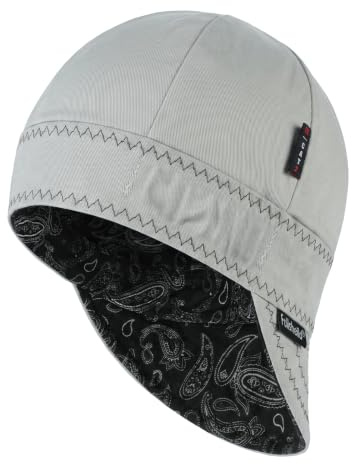 Fullsheild Mens Women's Cotton Welding Cap FR Reversible Welder Caps Hat One Size for Welder Electrician Power Gas Oilfield