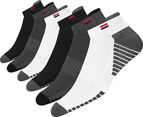 NAVYSPORT Chaussettes de Sport Basses Homme 39-42 Coton Coussin Coussin - Lot de 6 Paires Chaussettes Courtes Femme (EU 39 42, Multicolore)