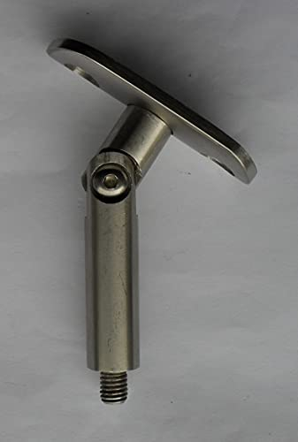 Edelstahl Handlaufstütze mit Gelenk für Ø42,4 / Ø33,7 / Vierkant Rohr in diversen Varianten V2A Handlaufhalter Handlaufträger P (Platte Ø42,4 mm)