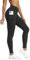 Aoxjox Damen Klassisch Yoga-Hose, A Schwarz (V-Bund), XS