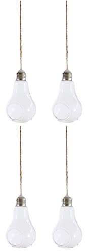 YARNOW 4 Stück Vase Einmachgläser Pflanze Glaskolben Flasche Hydroponisches Terrarium Mode Weiß Glühbirne Flasche