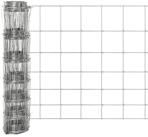 0.8m X 25m Stock Fencing Livestock Fence Wire Mesh Roll Hot Dip Galvanised Mesh Garden Netting For Sheep Pig Cattle Silver