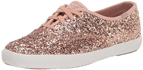 Keds Women's Champion Glitter Sneaker, Rose Gold, 3 UK