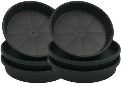 45cm (18”) Diameter Pack of 20, UK Made Plant Pot Saucers, Flower Pot Saucer - Black Plastic Plant Saucers - Ideal as a Drip Base Plant Pot Trays For Garden Pot Saucer Indoor/Outdoor Plants
