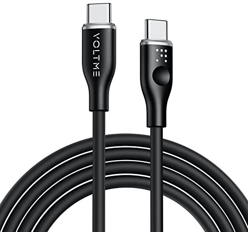 VOLTME Câble USB C vers USB C 1.80m Noir, Cable USB C 2.0 de Charge 3A 480 Mbps PD Charge Rapide Cordon USB-C et Câble USB-C PPS Compatible avec Android MacBook Pro iPad Air Samsung Samsung