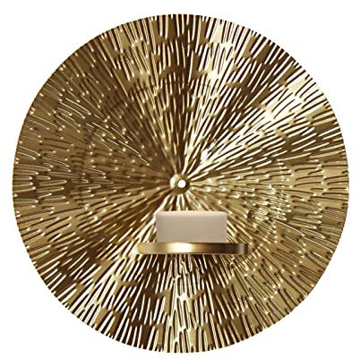 Komsoup pared para velas pared, candelabro dorado con portavelas té, soportes metal montados en la pared, decoración pared para chimenea, decoración del hogar, porche, patio,
