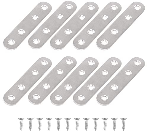 15 Stück Flache Ecke Bracket Edelstahl Flachverbinder 4 Löcher Lochplatten Flachverbinder Brackets mit Schrauben Metallverbinder für Reparatur Befestigung Möbel Schrank