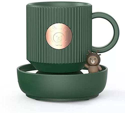 Scalda Tazze da Scrivania con 2 Livelli di Temperatura, Portatile Auto Spegnimento Warmer Riscaldatore Pad, Scaldatazza per caffè Latte tè Bevande, Piatto Scaldatazze per tè/Acqua/Latte,Regalo,Verde