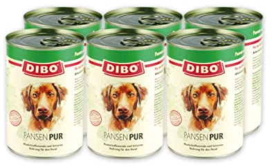 DIBO – PUR PANSEN (Pansen/Blättermagen), 6 x 400g-Dose, Reine Fleischdosen aus frischem und natürlichem Fleisch Qualität