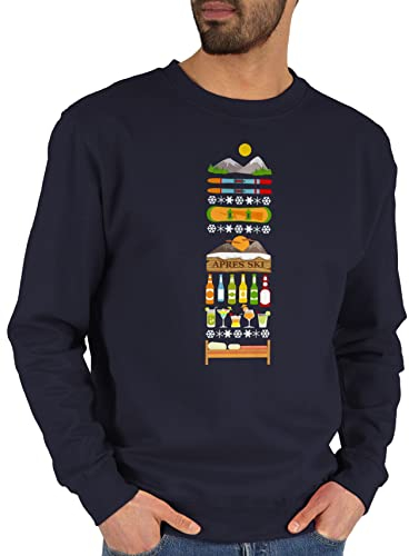 Sweater Pullover Sweatshirt Herren Damen - Skiurlaub - Apres Ski Tag - L - Dunkelblau - Skifahren Pulli apre Party Geschenk après mit Mottoparty Apres+ski Outfit skioutfit Wintersport Skifahrer