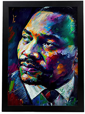 Nacnic Poster Martin Luther King Jr. in voller Farbe Fotostil. Cartoon-Illustrationen berühmter Persönlichkeiten der Geschichte. Innenarchitektur und Dekoration. A4.