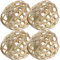Beavorty 4 Pièces Mini Abat-Jour En Osier Tissé Lustre Abat-Jour Rotin Pendentif Lumière Couverture Pour Plafond Suspension Lampe Lampadaire