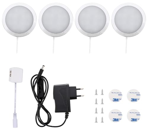 Lightess 4er Vitrinenbeleuchtung Schrankbeleuchtung LED Unterbauleuchten Neutralweiß Schrankleuchte LED Nachtlicht Schrank Lichter Wandleuchten Treppen Licht für Kabinett Schränke Kleiderschrank