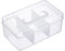 IGNPION Small Clear Craft Stackable Storage Box with Divider Grid, Plastic 3-compartment Mulit Purpose Storage Container for Nail Polish, Toys, Arts Crafts, Stationery, Sewing, Fishing Tackle