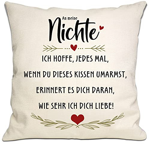 Bommex Nichte Geschenk Ich hoffe, jedes Mal, wenn Sie Dieses Kissen umarmen, erinnert es Sie daran, wie sehr ich Sie Liebe Nichte Kissenbezug Geburtstag Geschenk Graduierung