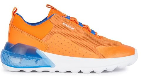 Geox Boys' J Activart Illuminus Trainers, Orange, 37 EU