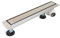 Balneo Duschrinne Komplettset 80 cm Duschabfluss Beidseitig Bodenablauf Dusche - Entwässerungsrinne Duschablauf Flach Haarsieb - Side Drain 2in1 Abflusssieb Dusche Geruchsverschluss