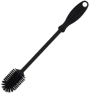 JITNGA 1 Stück Flaschenbürste 25 * 3.5Cm Silikon Reinigungsbürste, Lang Spülbürste Bürste Flaschenreiniger(Schwarz)