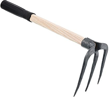 PATIKIL 15 3 Púas Mano Azada Jardinería, Acero Carbono Endurecido Herramienta para Aflojar Suelo Patio Deshierbe Granja Plantación, Negro