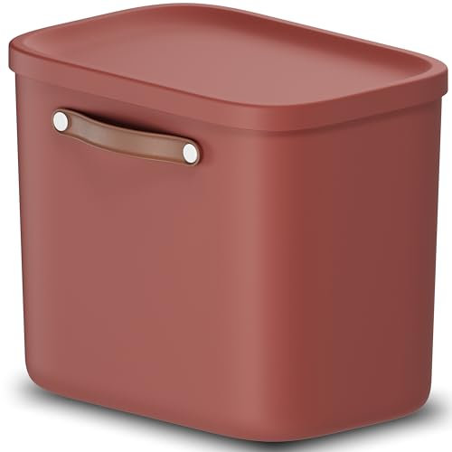 Rotho Maloja Aufbewahrungsbox 25 l, Kunststoff, rot, 25 (39.5 x 26.5 x 34.0 cm)
