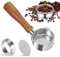 54mm Bottomless Portafilter, 3 Ear Portafilter, Round Stainless Steels Portafilter, for Breville Coffee Machines Bottomless Portafilter 54mm with Filter Screen and Filter Base, Solid Wood Handle