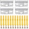 VooGenzek 4 Piezas Placa Muebles Placa Trasera Fijación Placa y 12 Piezas Tornillos Tacos de Pared, Trasera de Fijación para Colgar Armarios Muebles de Pared, Soporte Muebles de Pared Gabinete