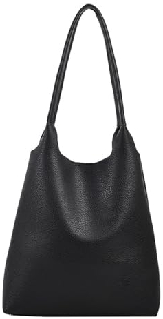 Schulter-Hobo-Taschen für Damen, lässige Geldbörsen und Handtaschen, Schwarz