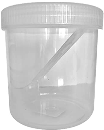 Cennet Plastic Storage Jar With Spoon - Airtight Screw Top Lids Clear Transparent Canister Pots For Food, Herb, Spices, Sweets, Kitchen Organize BPA FREE (500ML Pack of 3)