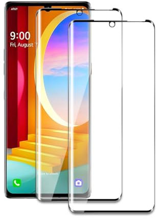 Pack of 2 Screen Protectors for LG Velvet/LG G9, 3D Curved Full Coverage Protective Glass Film, Anti-Scratch, Anti-Oil, Anti-Bubble, Easy Installation