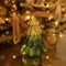 LED-Weihnachtsbaum aus Glas mit Wellendesign, Funkelnde Lichter, 6 Timer-Funktionen, batteriebetriebenes Weihnachtsdekor, Grün