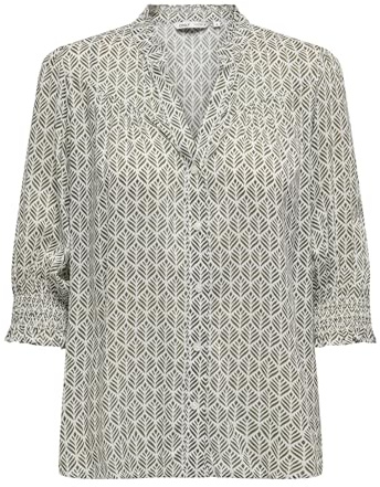 ONLY Damen Onlraya WVN Noos Feminines Shirt Mit Regular Fit Und 3/4 Ärmeln, Cloud Dancer, M