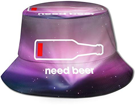 KWQDOZF Need Beer Fischerhut, Sonnenschutz, verstaubar, für Sommer, Outdoor-Reisen