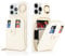 SailorTech iPhone 13 Pro Max Case Ring Stand with Credit Card Holder for Women, iPhone 13 Pro Max Leather Case Wallet with Credit Card Slots Zipper Case for iPhone 13 Pro Max-White