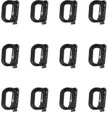 Namvo 12 Piezas Correa Táctica para Colgar Mosquetón Hebilla Correa Molle Mosquetón de Nylon Gancho Clip Llavero Anillo para Mochila Táctica Escalada Senderismo Uso al Aire Libre