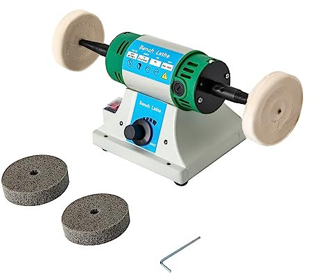 320W Kleine Poliermaschine Schmuck aus Aluminiumlegierung, Multifunktionale Tischpoliermaschine Schmuckschleifmaschine mit Zubehör, Tischpolierer Schleifmaschine für Schmuck, Holz, Metall