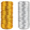 Filo d'oro Spago Dorato, 100M 1.5MM Dorato per Artigianato, Decorazione di Natale, Confezioni Regalo, Decorazione festival (Oro+Argento)