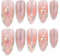 Handmade Press On Nails, ATIMORY 3D Mermaid Aura Shell Press-On Nail, Medium Long Almond Oval False Nail Tips Almond False Nails 10 Pcs Reusable with Nail Tool (XS)