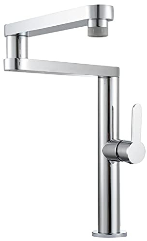 Kiten Rubinetto Acqua Calda e Fredda Rubinetti per lavello Kiten Commerciale Ottone 2 Funzioni Rubinetto di riempimento Pot Pieghevole Elastico Doppio Snodo Bracci Oscillanti Maniglia Singola Montato