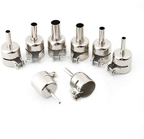 HeißLuftpistolen Düsen Set, Edelstahl Runde Heißluftpistole Düsen, 8 Stück/Set Heißluftpistolen Düsen Kits für Heißluft Lötstation Reparaturwerkzeuge(3/4/5/6/7/8/10/12mm)