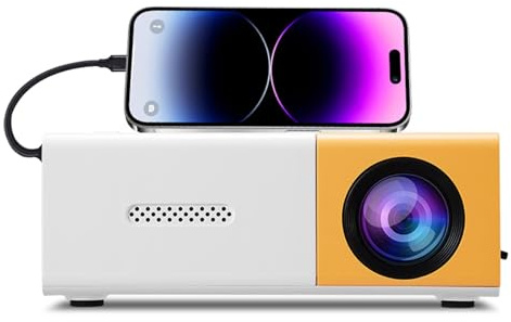Dpofirs Small Portable Video Projecteur, 100ANSI 6000LM, Manuel Focus, Home Cinema Smart Projecteur pour Ordinateurs Portables, Smartphones