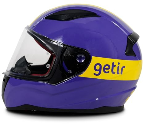 LS2 Helmets FF353 Rapid - Getir Edition Integralhelm – Violett / Gelb – Größe S (55-56 cm) – Motorradhelm
