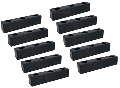 250mm x 51mm Square Standoff Rubber Buffer Bumper Block Pad Stop Trailers 10pc