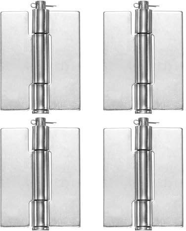 QUARKZMAN 4 Piezas De Bisagras Pesadas 3 x 2.28 x 0.08 Plateadas | Soldables, Bisagras De Soldar De Acero Inoxidable, Para Puertas De Remolque, Desmontables