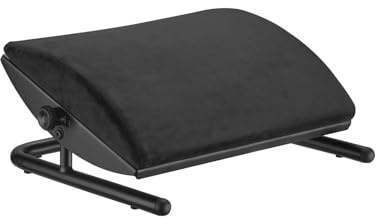 MAXMOUNT Justerbart fotstöd - Ergonomiskt fotstöd för skrivbord, lutning +20° till -20°, skum och stål, svart