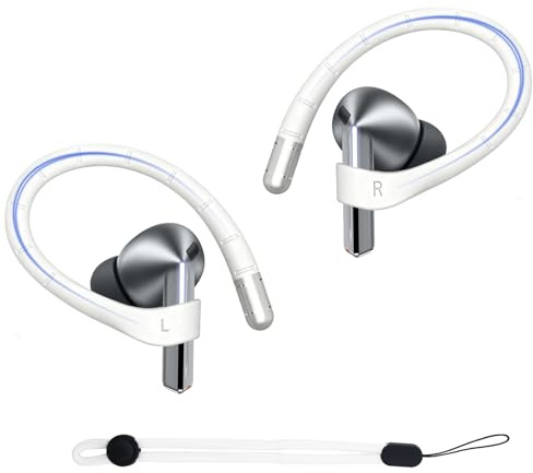 Aiivioll Memory Ear Hooks for Samsung Galaxy Buds 3 Pro/3 | White, Built-in Memory Wire, Anti-Lost Cord, Non-Slip Sports Accessories